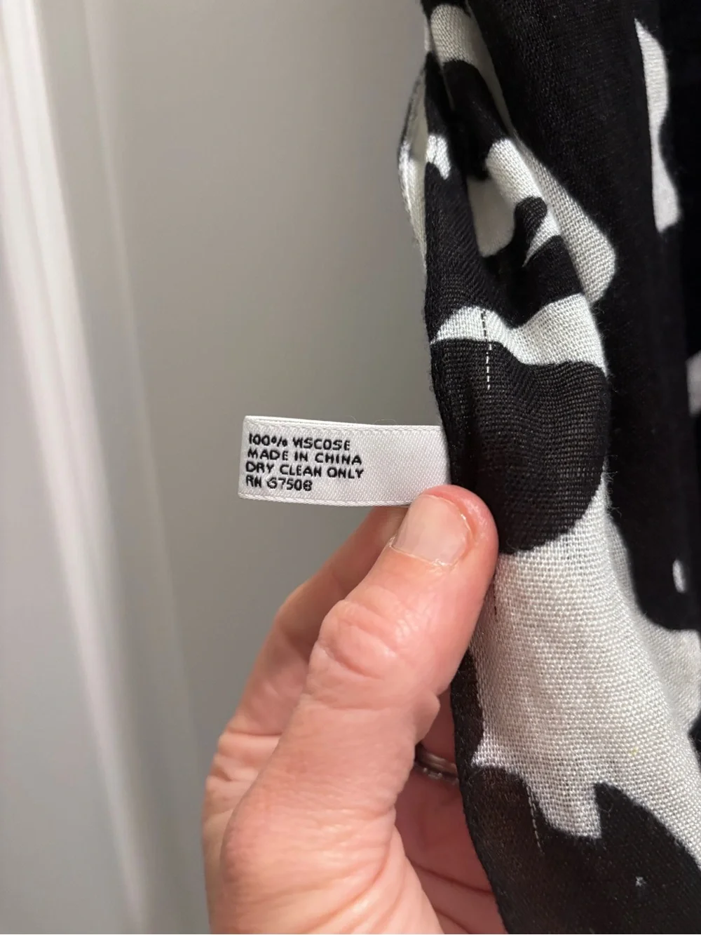 Nine West Black and White Floral Wrap Scarf